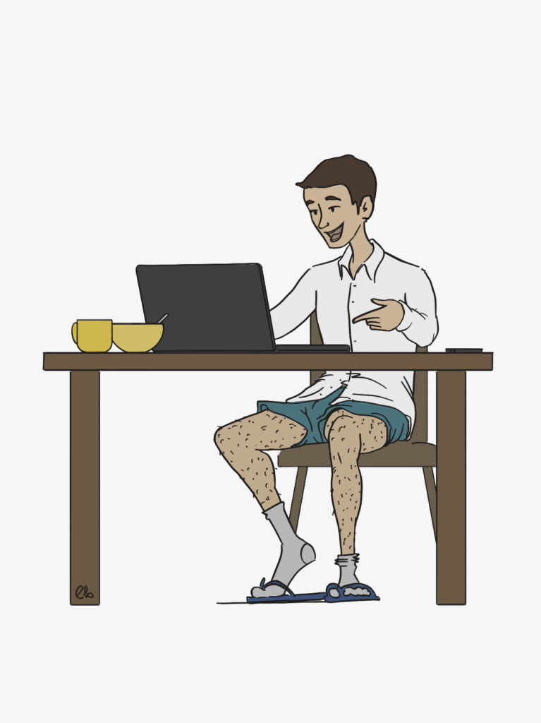 Illustration of working from home